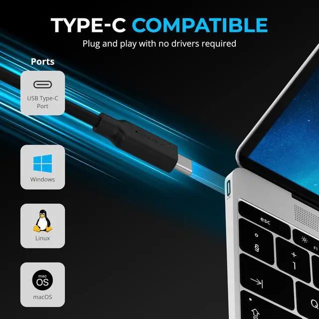 Alt view image 5 of 7 - SABRENT USB Type-C 5-Port Hub with 10Gbps USB 3.2 Ports, 4K HDMI Output, 80W Power Delivery, 2x USB-A, 2x USB-C, Portable Docking Station for Laptops Tablets Smartphones, HDR/HDCP Support (HB-TG5P)