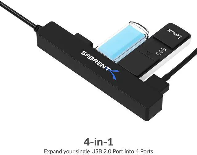 Alt view image 9 of 9 - SABRENT HB-MCRM 4-PORT USB 2.0 HUB