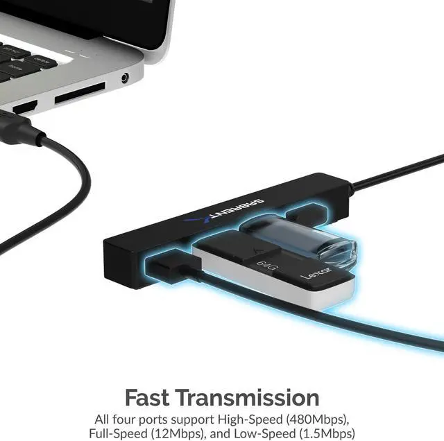 Alt view image 8 of 9 - SABRENT HB-MCRM 4-PORT USB 2.0 HUB