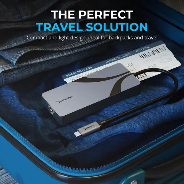 Alt view image 6 of 7 - SABRENT USB4 Hub, Travel Dock Hub with 2 USB-C Ports, 1 USB-A Port, HDMI 2.1, 2.5GbE and 85W PD 3.0 [HB-U4HP]