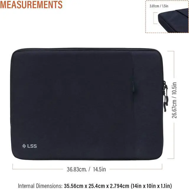 Alt view image 2 of 4 - LSS Protective Laptop Sleeve for Men/Women - Stylish & Durable Sleeve Bag for 13"-13.5" Laptops - Cool Laptop Sleeve - Compatible with MacBook, Microsoft Surface, Lenovo, HP, Dell, & More