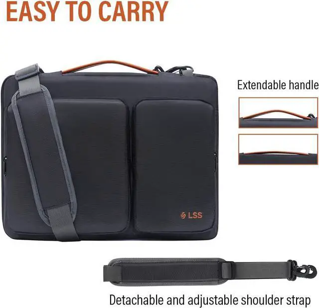 Alt view image 3 of 6 - LSS Laptop Bag for Men/Women - Cool, Stylish & Durable Shoulder Sleeve Bag for 12"-12.9" Laptops - Includes Slip Resistant Shoulder Strap - Compatible with Apple, Microsoft, Lenovo, HP, Dell, and More