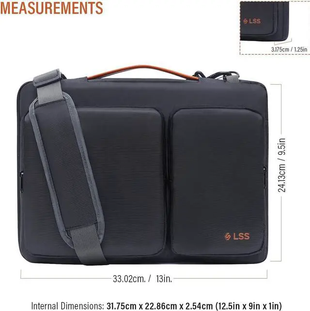 Alt view image 2 of 6 - LSS Laptop Bag for Men/Women - Cool, Stylish & Durable Shoulder Sleeve Bag for 12"-12.9" Laptops - Includes Slip Resistant Shoulder Strap - Compatible with Apple, Microsoft, Lenovo, HP, Dell, and More