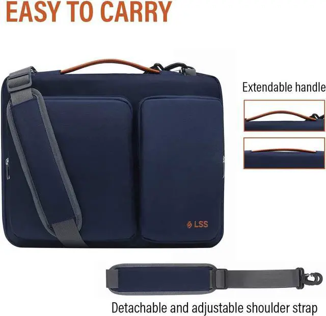 Alt view image 3 of 6 - LSS Laptop Bag for Men/Women - Cool, Stylish & Durable Shoulder Sleeve Bag for 13"-13.5" Laptops - Includes Slip Resistant Shoulder Strap - Compatible with Apple, Lenovo, HP, Dell, More