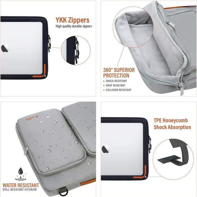 Alt view image 5 of 6 - LSS Laptop Bag for Men/Women - Cool, Stylish & Durable Shoulder Sleeve Bag for 12"-12.9" Laptops - Includes Slip Resistant Shoulder Strap - Compatible with Apple, Lenovo, HP, Dell, More