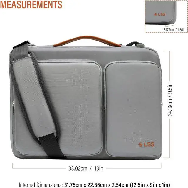 Alt view image 3 of 6 - LSS Laptop Bag for Men/Women - Cool, Stylish & Durable Shoulder Sleeve Bag for 12"-12.9" Laptops - Includes Slip Resistant Shoulder Strap - Compatible with Apple, Lenovo, HP, Dell, More