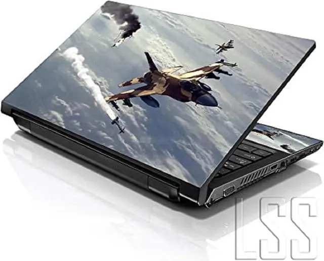 Main image of LSS 15 15.6 Inches Laptop Notebook Skin Sticker with 2 Wrist Pads - Reusable Cover Protector Vinyl Sticker Cover Decal Fits 13" - 16" - Plane Attack Pattern