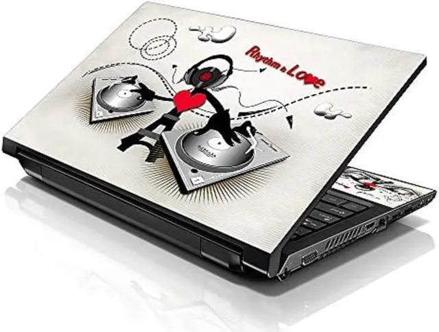 Main image of LSS 17 17.3 Inches Laptop Notebook Skin Sticker with 2 Wrist Pads - Reusable Cover Protector Vinyl Sticker Cover Decal Fits 17" - 19" - DJ Pattern