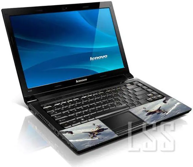 Alt view image 2 of 3 - LSS 15 15.6 Inches Laptop Notebook Skin Sticker with 2 Wrist Pads - Reusable Cover Protector Vinyl Sticker Cover Decal Fits 13" - 16" - Plane Attack Pattern