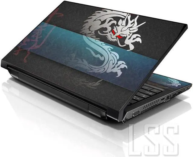Main image of LSS 15 15.6 Inches Laptop Notebook Skin Sticker with 2 Wrist Pads - Reusable Cover Protector Vinyl Sticker Cover Decal Fits 13" - 16" - Colorful Dragon Pattern