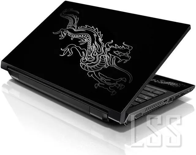 Main image of LSS 17 17.3 Inches Laptop Notebook Skin Sticker with 2 Wrist Pads - Reusable Cover Protector Vinyl Sticker Cover Decal Fits 17" - 19" - Chinese Dragon Pattern