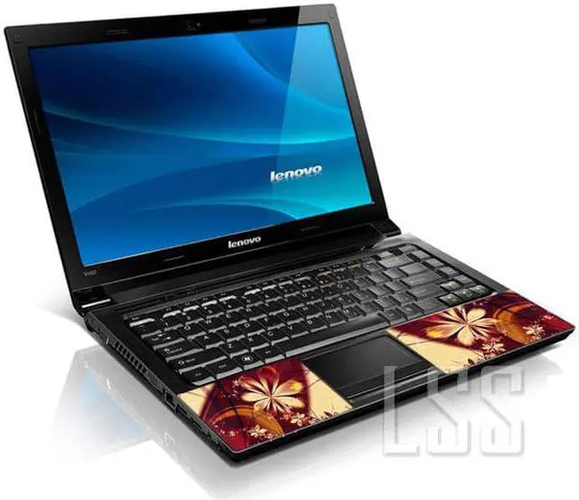 Alt view image 2 of 3 - LSS 15 15.6 Inches Laptop Notebook Skin Sticker with 2 Wrist Pads - Reusable Cover Protector Vinyl Sticker Cover Decal Fits 13" - 16" - Flower Floral Pattern