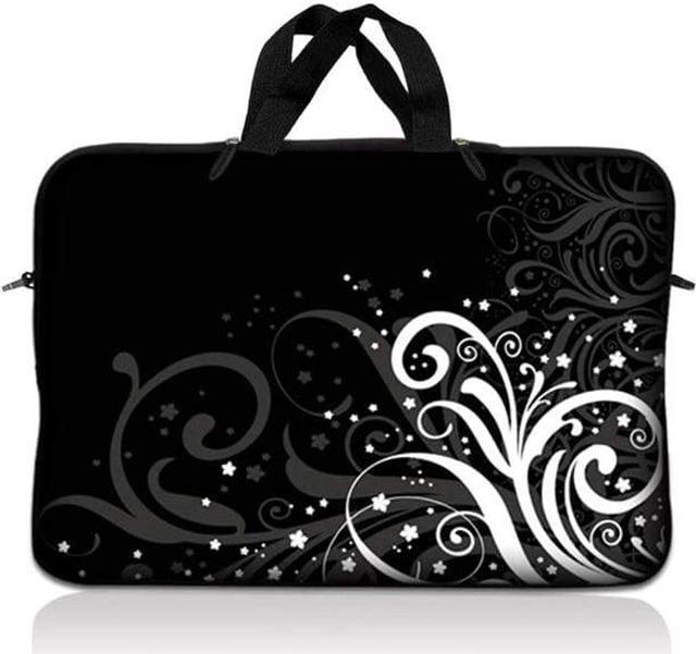 Main image of LSS 10.2 inch Laptop Sleeve Bag Carrying Case Pouch with Handle for 8" 8.9" 9" 10" 10.2" Apple Macbook, GW, Acer, Asus, Dell, Hp, Sony, Toshiba, Black and White Floral