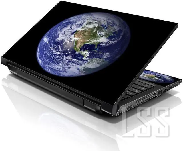 Main image of LSS 17 17.3 Inches Laptop Notebook Skin Sticker with 2 Wrist Pads - Reusable Cover Protector Vinyl Sticker Cover Decal Fits 17" - 19" - Earth Pattern