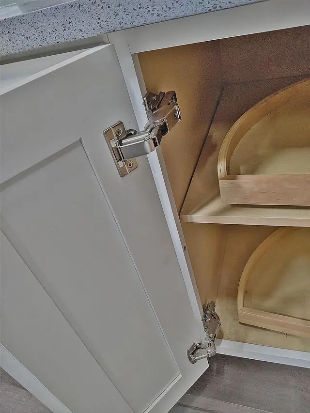 Alt view image 4 of 7 - 165 Degree Full Overlay Screw-On Lazy Susan Cabinet Hinge with Face Frame Plate for Door Connect Frame Kitchen Cabinet Corner Door Hinges Metal Lasy Susan Hardware Corner Cabinet Replacement