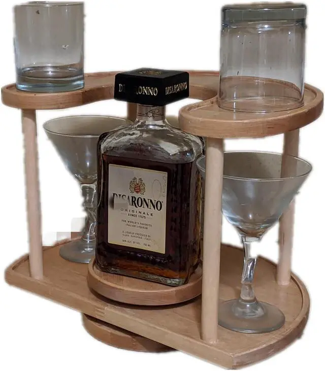Alt view image 3 of 6 - Two Tier Organizer Wood Lazy Susan for Countertop Spinner Turntable Tea Organizer for Cabinet Soda Rack Organizer Turn Tables for Organization Spice Storage Organizer House Organization Sunset
