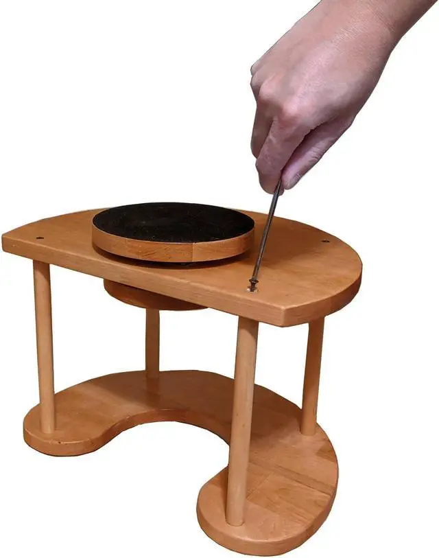 Alt view image 5 of 6 - Two Tier Organizer Wood Lazy Susan for Countertop Spinner Turntable Tea Organizer for Cabinet Soda Rack Organizer Turn Tables for Organization Spice Storage Organizer House Organization Sunset