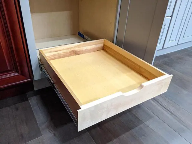 Alt view image 6 of 7 - Fully Assembled Soft Close Wooden Drawer Organizer Pull Out Under Cabinet Sliding Shelf Base Kitchen Bathroom Vanity Under Sink Pull Out Organizer Drawer Roll Out Wood Storage 20 in. width x 22''depth