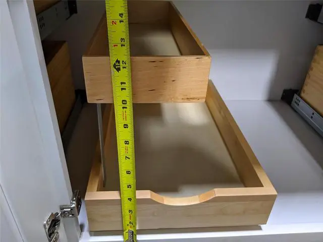 Alt view image 3 of 7 - 2 Tier Pull Out Organizer Shelf Sliding Drawer Storage for Kitchen Bathroom Storage Cabinet Under Sink Slide Out Shelf Organizing Storage Pull-Out Cabinet Organizer Roll Out Drawer