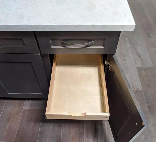 Alt view image 6 of 8 - 17'' Width Pull Out Drawer Garbage Drawer Roll Out Tray Wood Pull Out Drawer Box Kitchen Cabinet Organizer Cabinet Slide Out Shelv Pull-Out Shelf Pull Out Sliding Drawer DIY (Fits RTA Face Frame B21)
