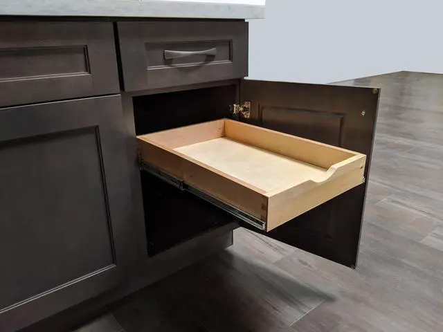 Alt view image 4 of 8 - 17'' Width Pull Out Drawer Garbage Drawer Roll Out Tray Wood Pull Out Drawer Box Kitchen Cabinet Organizer Cabinet Slide Out Shelv Pull-Out Shelf Pull Out Sliding Drawer DIY (Fits RTA Face Frame B21)