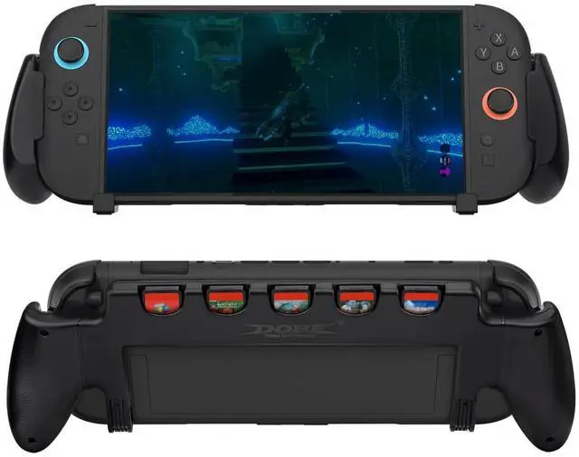 Main image of Abourt Console Grip with 5 Game Slots Compatible with Nintendo Switch 2 (2025), Ergonomic Grip Hard Shell for Users Who Prefer Handheld Mode, Black