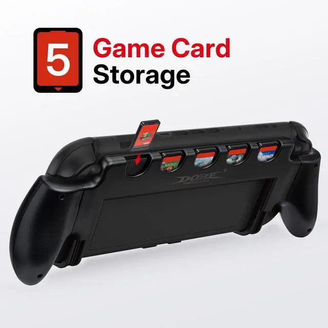 Alt view image 3 of 7 - Abourt Console Grip with 5 Game Slots Compatible with Nintendo Switch 2 (2025), Ergonomic Grip Hard Shell for Users Who Prefer Handheld Mode, Black