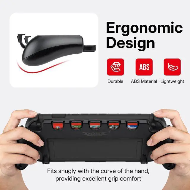 Alt view image 4 of 7 - Abourt Console Grip with 5 Game Slots Compatible with Nintendo Switch 2 (2025), Ergonomic Grip Hard Shell for Users Who Prefer Handheld Mode, Black