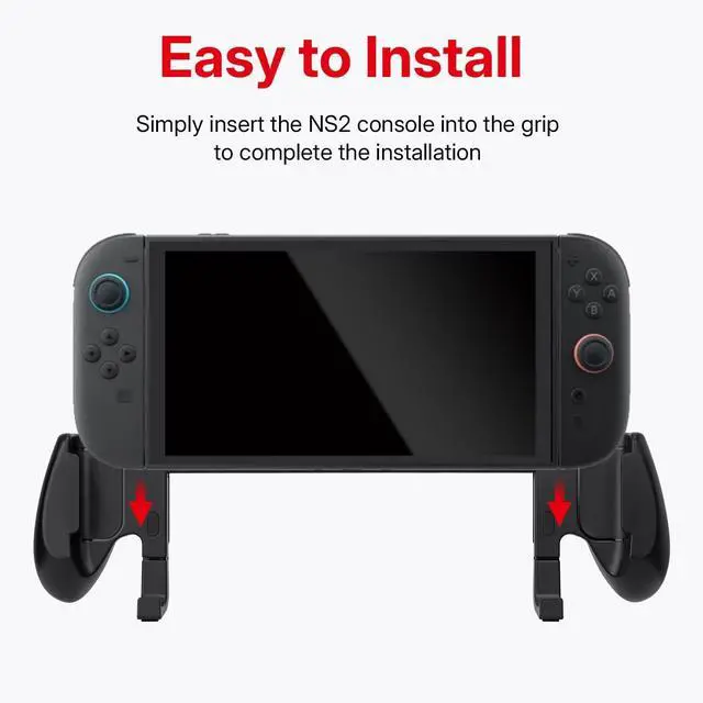 Alt view image 7 of 7 - Abourt Console Grip with 5 Game Slots Compatible with Nintendo Switch 2 (2025), Ergonomic Grip Hard Shell for Users Who Prefer Handheld Mode, Black