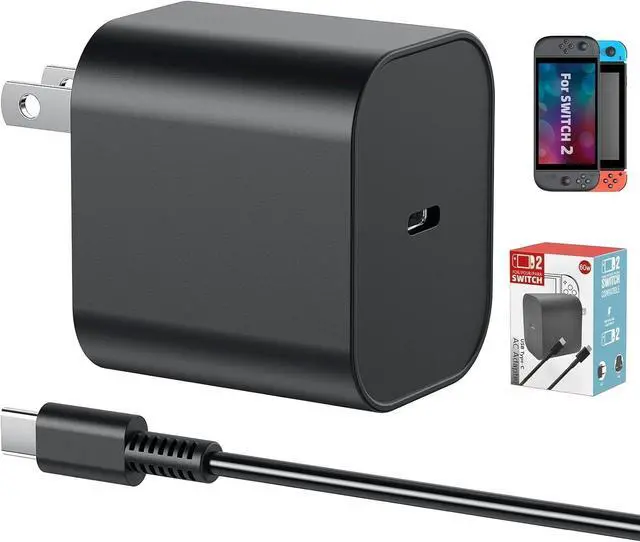 Main image of Abourt Switch 2 Charger, 60W for Nitendo Switch 2 AC Adapter, Support 4K TV Dock,PD3.0 Fast Charging Power Supply 20V/3A with 4.9FT Detachable Charging Cable Super for Nintendo NES Games