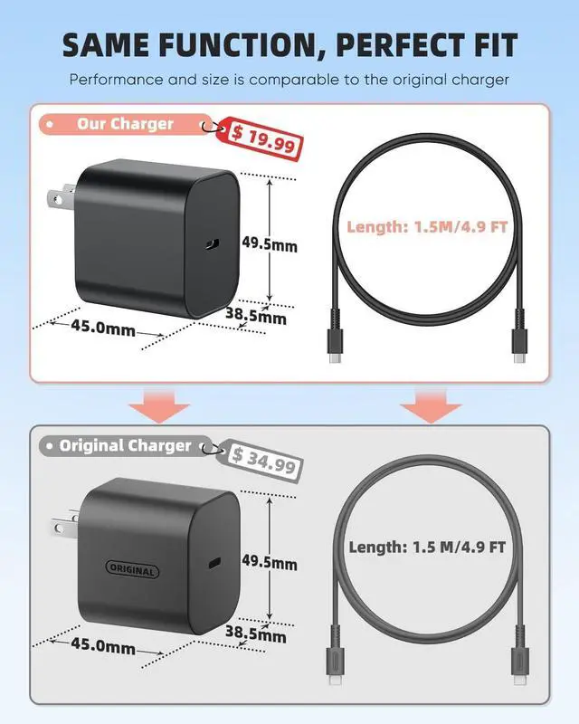 Alt view image 3 of 6 - Abourt Switch 2 Charger, 60W for Nitendo Switch 2 AC Adapter, Support 4K TV Dock,PD3.0 Fast Charging Power Supply 20V/3A with 4.9FT Detachable Charging Cable Super for Nintendo NES Games