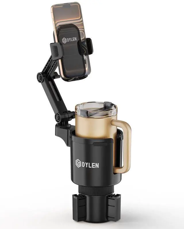 Main image of Cup Holder Phone Holder for Car, 2 in 1 Cup Holder Phone Mount with Adjustable Base, Long-Arm Supports 360° Rotation, Car Phone Holder Compatible with All Phones| Anti-Slip&No Shake Design
