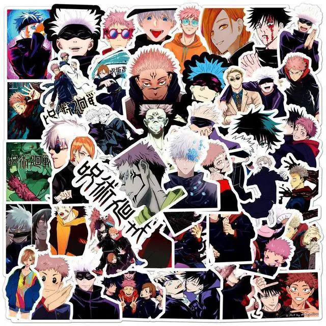 Main image of 50PCS Jujutsu Kaisen Stickers Pack Anime Character Sticker for Water Bottle Laptop Skateboard Journal, Waterproof Vinyl Cool Manga Decals for Teens Adults Party Supplies