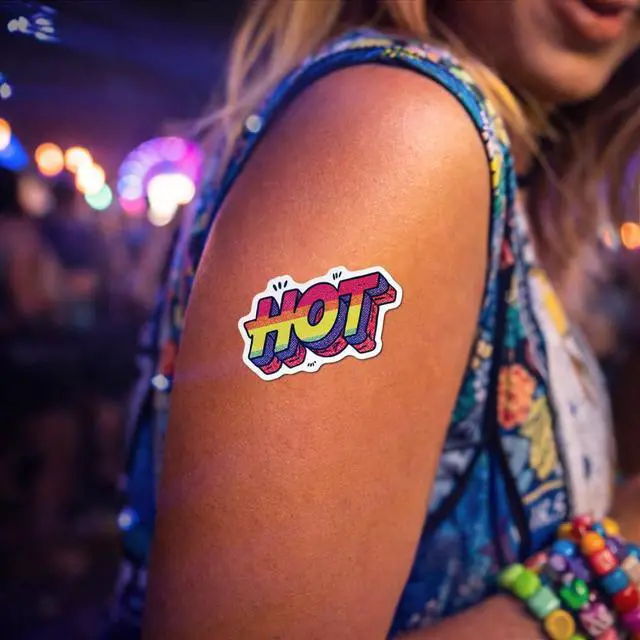 Alt view image 2 of 5 - Rave Hot Stickers for Music Festivals, Cool Designs, Strong Stick, Compliment Giver for Adults and Ravers (750 Stickers)