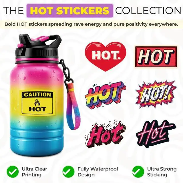 Alt view image 3 of 5 - Rave Hot Stickers for Music Festivals, Cool Designs, Strong Stick, Compliment Giver for Adults and Ravers (750 Stickers)