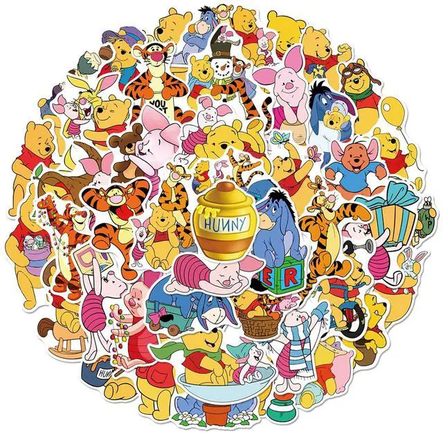 Main image of 50Pcs Cute Cartoon Winnie Pooh Bear Stickers Movie Winnie The Pooh Decorative Waterproof Stickers Decals for Water Bottle,Laptop,Phone,Skateboard for Teens & Adults (Wnxx)