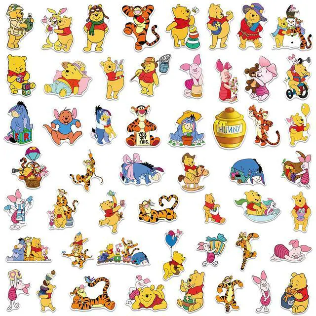 Alt view image 4 of 7 - 50Pcs Cute Cartoon Winnie Pooh Bear Stickers Movie Winnie The Pooh Decorative Waterproof Stickers Decals for Water Bottle,Laptop,Phone,Skateboard for Teens & Adults (Wnxx)
