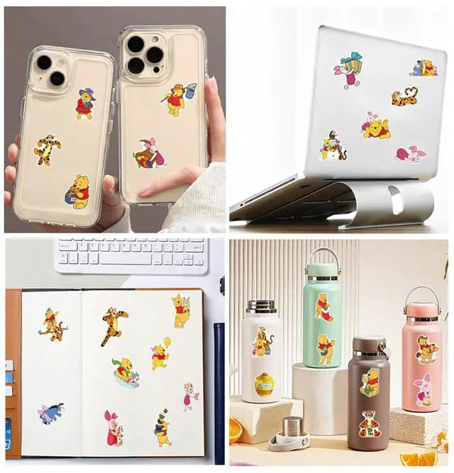 Alt view image 6 of 7 - 50Pcs Cute Cartoon Winnie Pooh Bear Stickers Movie Winnie The Pooh Decorative Waterproof Stickers Decals for Water Bottle,Laptop,Phone,Skateboard for Teens & Adults (Wnxx)