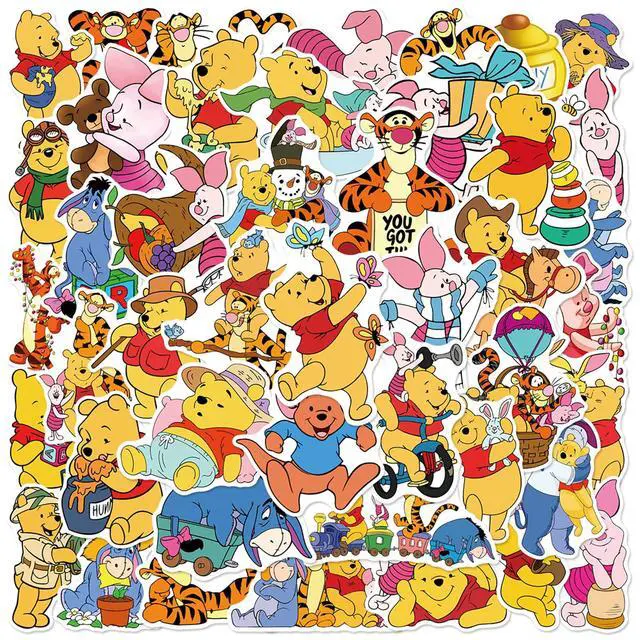 Alt view image 7 of 7 - 50Pcs Cute Cartoon Winnie Pooh Bear Stickers Movie Winnie The Pooh Decorative Waterproof Stickers Decals for Water Bottle,Laptop,Phone,Skateboard for Teens & Adults (Wnxx)
