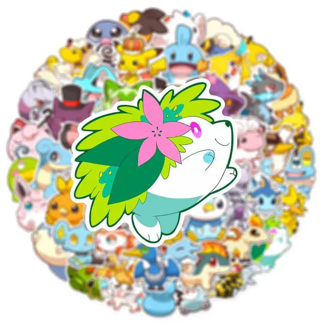 Alt view image 3 of 7 - 50pcs Cute Pokemon Cartoon Stickers for Water Bottle, Cool Monster Waterproof Vinyl Stickers for Adult Teen Girl Kids Laptop Skateboard Bike Guitar Laggage Travel Case Helmet Notebook Scrapbook