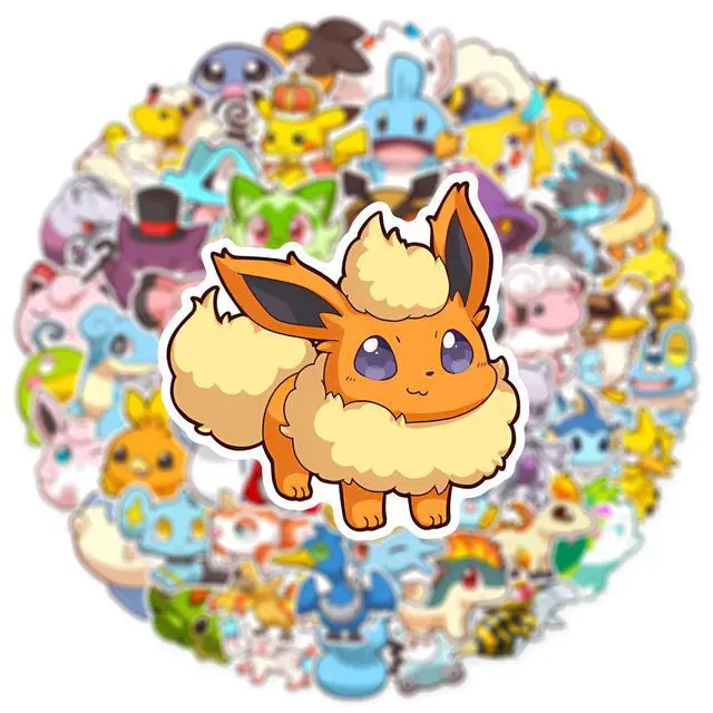 Alt view image 5 of 7 - 50pcs Cute Pokemon Cartoon Stickers for Water Bottle, Cool Monster Waterproof Vinyl Stickers for Adult Teen Girl Kids Laptop Skateboard Bike Guitar Laggage Travel Case Helmet Notebook Scrapbook