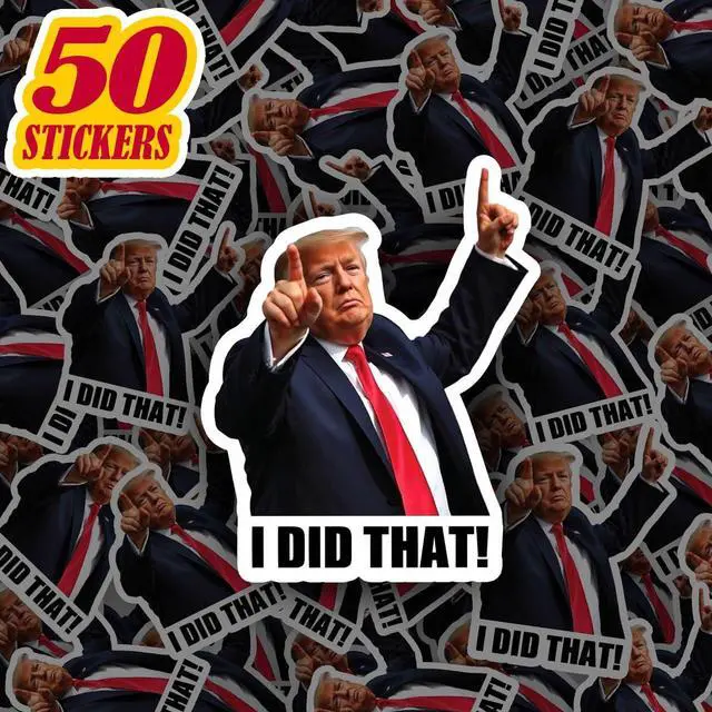Main image of 50pcs I Did that Trump Stickers 2-2.5 Inches Funny Anti Trump Sticker I Did that Gas Pump Sticker My Tariff We Did that Trump I Did that Trump-Stickers Decal Waterproof Merchandise Car 8
