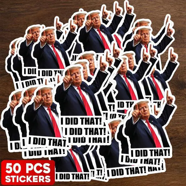 Alt view image 5 of 6 - 50pcs I Did that Trump Stickers 2-2.5 Inches Funny Anti Trump Sticker I Did that Gas Pump Sticker My Tariff We Did that Trump I Did that Trump-Stickers Decal Waterproof Merchandise Car 8