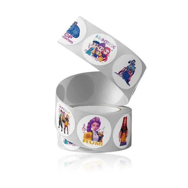 Alt view image 4 of 7 - Demon Movie Hunters Stickers Roll - 500Pcs 8 Style Korean Hunters Movie Anime Music Idol Vinyl Stickers Decals - Easy Stick & Removeable for Fans Lover Scarpbook Window Tumblers Water Bottles Teens