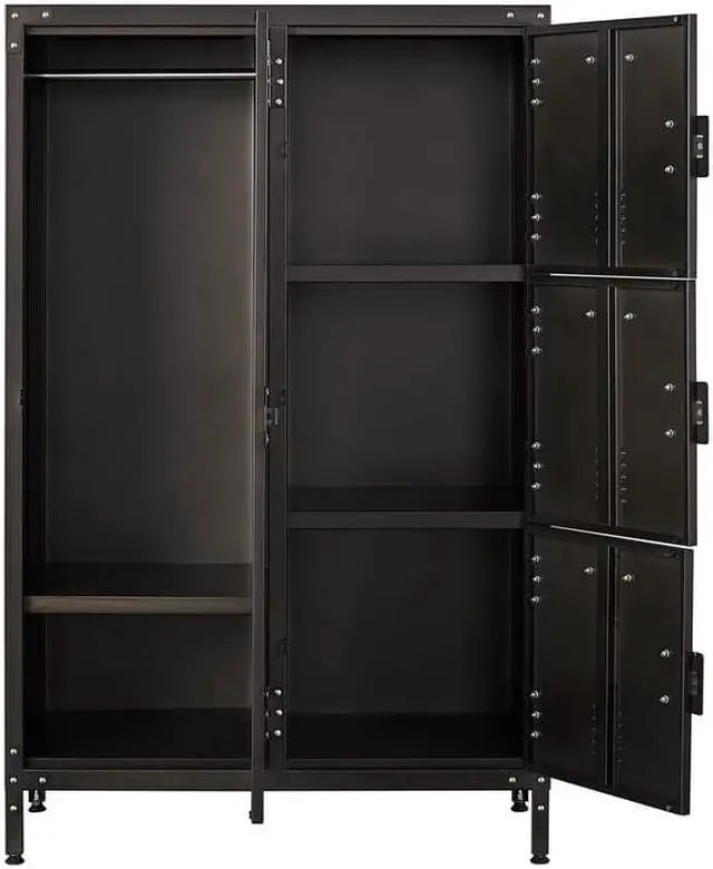 Main image of AFAIF Metal Locker Storage Cabinet, 55" Steel Retro Wardrobe, 4 Doors Lockable, Adjustable Feet Organizer Locker for Employees Home Office School Gym (4 Doors)