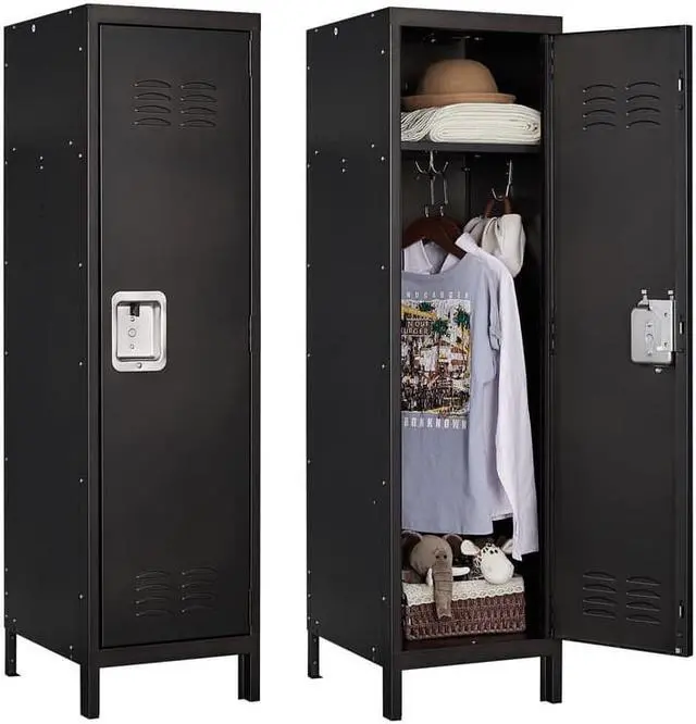 Main image of AFAIF Metal Locker with Lock,55" Storage Cabinet Steel Retro Wardrobe with Lockable Doors for Home Office Employees School Dormitory Gym (1 Door)