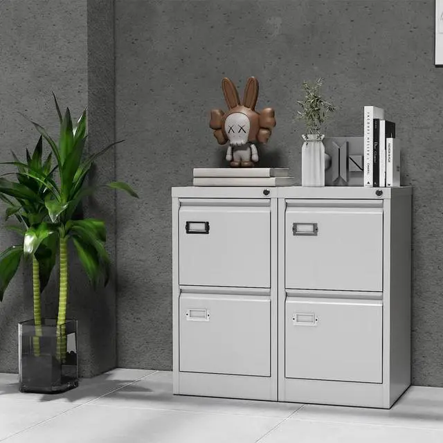 Alt view image 5 of 7 - 2 Drawers File Cabinet with Lock, Filing Cabinets for Home Office, Metal Locking Office File Storage Cabinets with Drawers, Vertical Small Filing Cabinet Organizer for Legal/A4