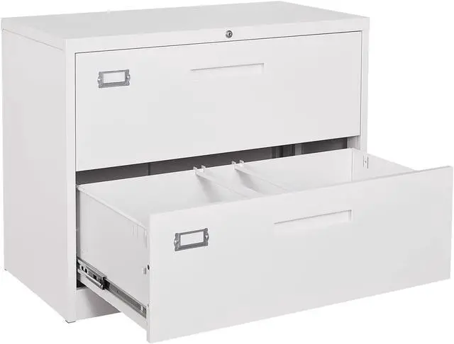 Main image of AFAIF Lateral File Cabinet 2 Drawer with Lock, White Filing Cabinet Home Office, Large Deep Drawers Locked by Keys, for Hanging Folders Files Letter/Legal/F4/A4 Size