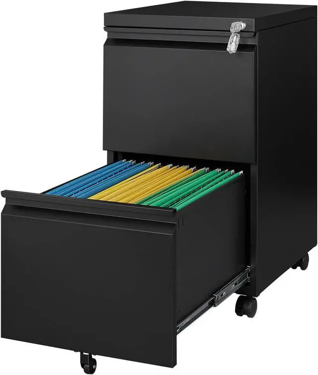 Main image of AFAIF 2 Drawer Metal File Cabinet, Rolling File Cabinet with Lock for Hanging Legal/Letter Size,Under Desk Filing Cabinet for Home Office