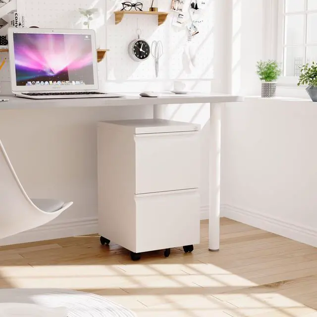 Alt view image 3 of 7 - AFAIF Metal File Cabinets with 2 Drawer,Under Desk Locking File Cabinet for Legal Letter Files, Office Storage Cabinet with Wheels